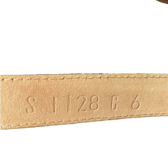 VTG B.B. Simon Women's Metallic Floral Leather Belt Brass Tone Size Small - Picture 6 of 6